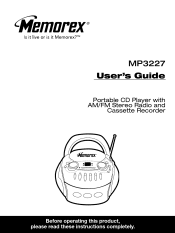 Memorex cd recorder/record player 9290mmo manual